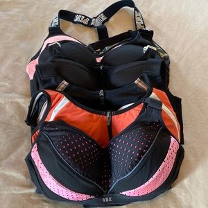 6 Sports Bras - 4 Victoria’s Secret 36C and 2 VS Pink Large